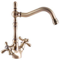 Змішувач для кухні в ретростилі Haiba 777 Bronze