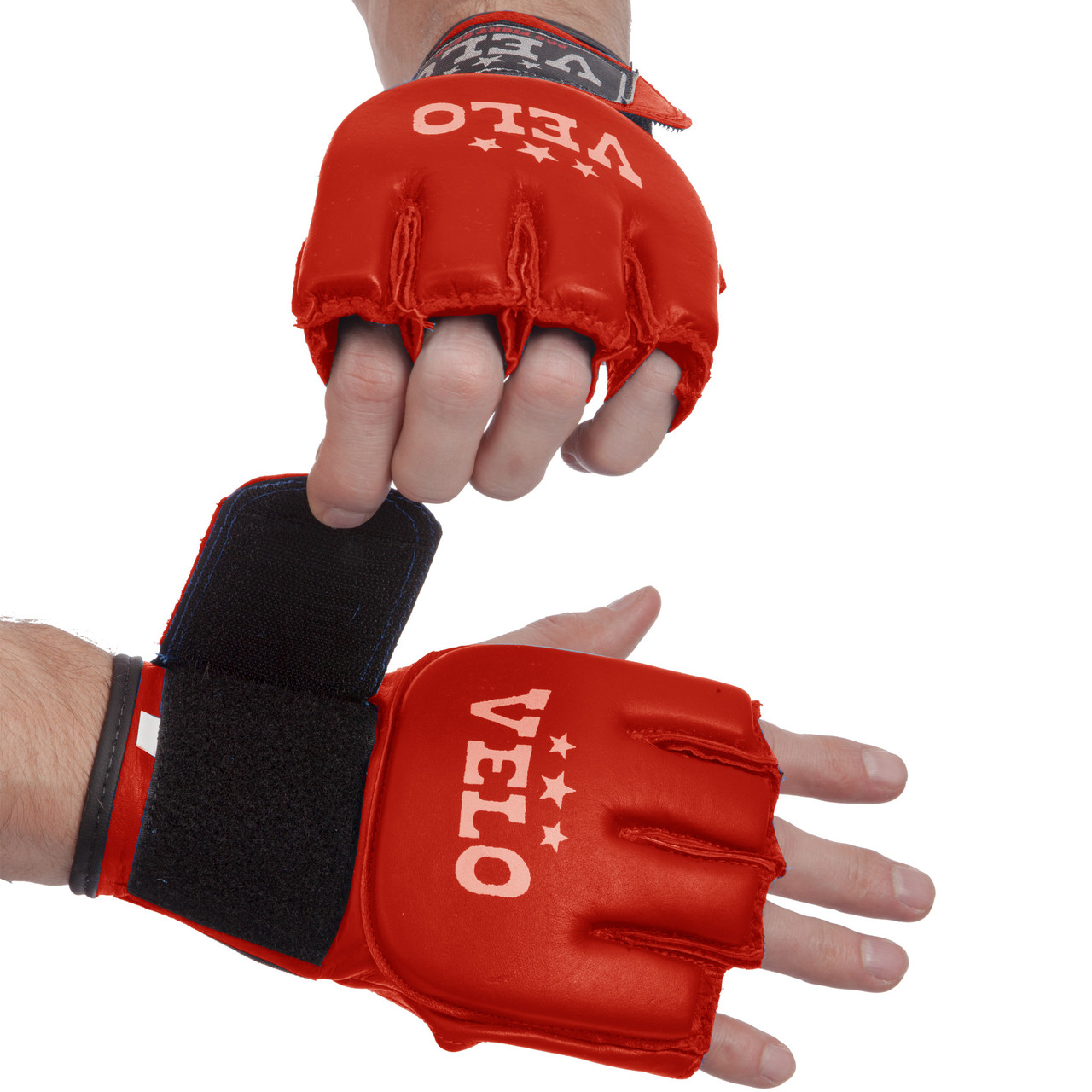 Перчатки для смешанных единоборств кожаные Zelart Velo Fighter 4024 размер XL Red - фото 1 - id-p1790623531