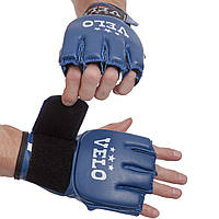 Перчатки для смешанных единоборств кожаные Zelart Velo Fighter 4024 размер M Blue