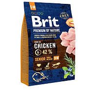 Сухий корм для літніх собак дрібних та середніх порід (вагою від 1 до 25 кг) Brit Premium Senior S+M 3 кг