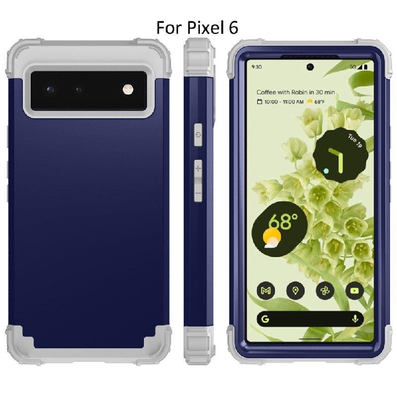 Потужний протиударний чохол для Google Pixel 6 синій трискладовий бампер