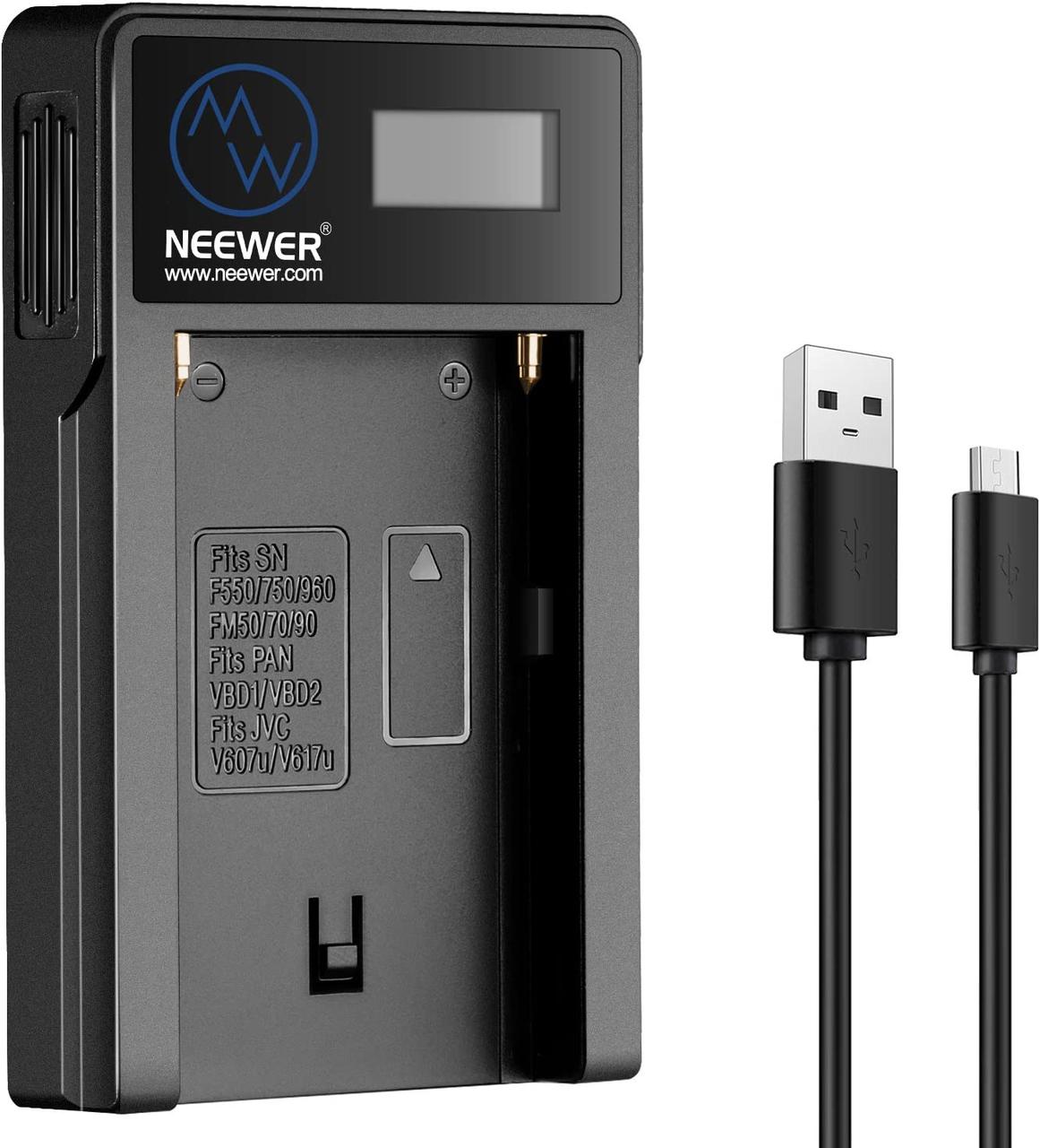 Зарядное устройство Neewer Micro USB для аккумуляторов Sony + 2 сменных аккумулятора NEEWER 2600 мАч
