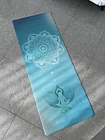 Премиальный коврик для йоги Lita Mandala SU Yoga mat голубой 183х68х0,3 см