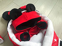 Конверт-одеяло уголок "Микки маус" красный в горошек Зимний
