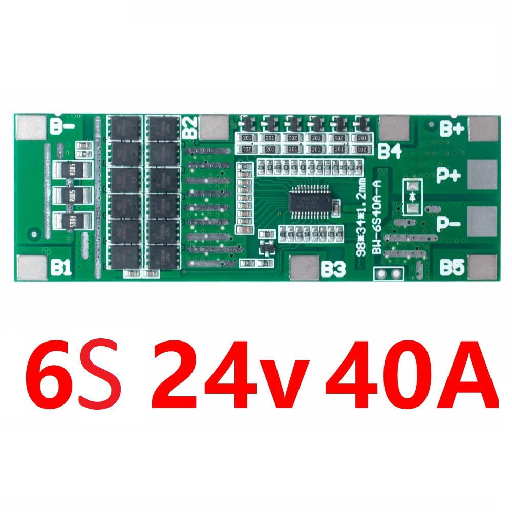 Плата BMS 6S 40А Li-Ion 18650 24в BW-6S40A-A Контролер заряду-розряду для акумуляторів з балансуванням, фото 1