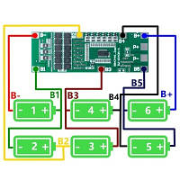 BMS 6S 40А Li-Ion 18650 24в