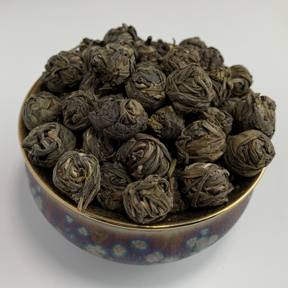 Китайський зелений чай Люй Лун Чжу Перлина Дракона велика 100 г, фото 1