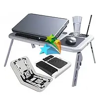 Складной столик для ноутбука LD-09 E-TABLE, столик с охлаждением 2 USB-кулерами, столик трансформер