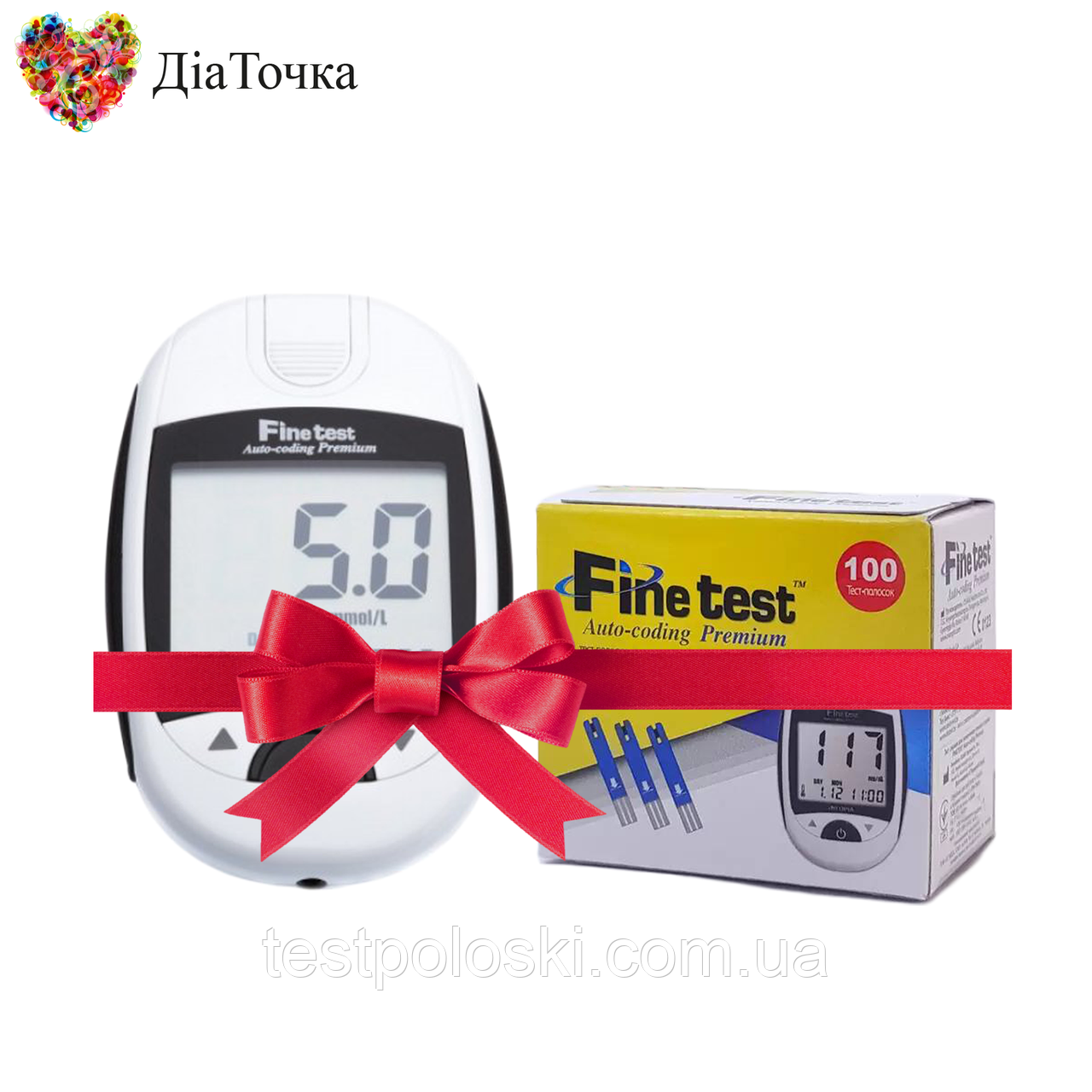 Глюкометр Finetest Premium (Файнтест Премиум) + 100 тест-полосок - фото 1 - id-p1790665836
