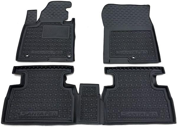 Килимки в салон гумові для Hyundai Santa Fe 2018+ / Хюндай Санта ФЕ, фото 1