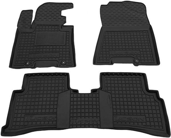 Килимки в салон гумові для Hyundai Tucson 2015-2021 / Хюндай Туксон, фото 1