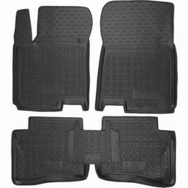 Килимки в салон гумові для Hyundai i20 2014-2020 / Хюндай І20, фото 1
