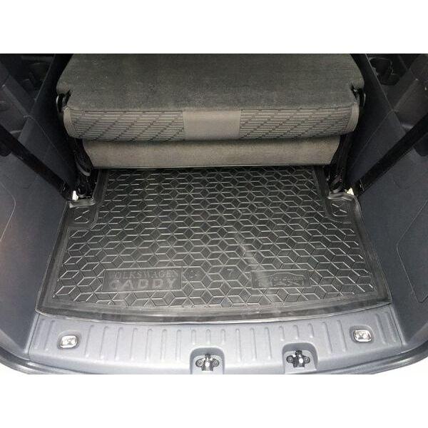 Килимок в багажник м'який гумовий Volkswagen Caddy Maxi 2004 - 7 місць / Фольксваген Каді Макс