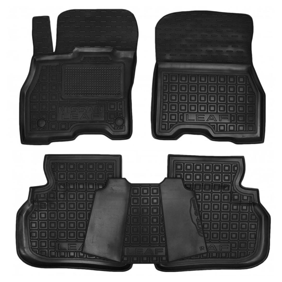Килимки в салон гумові для Nissan Leaf (2017+) / Нісан Ліф, фото 1