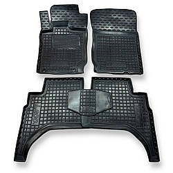 Килимки в салон гумові для Mitsubishi L 200 long (2012-2020) / Мітсубіші Л200