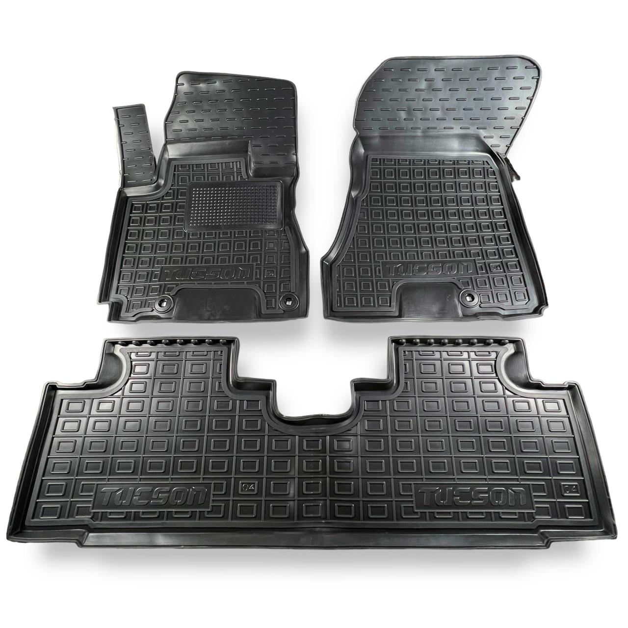 Килимки в салон гумові для Hyundai Tucson 2003-2009 / Хюндай Туксон, фото 1