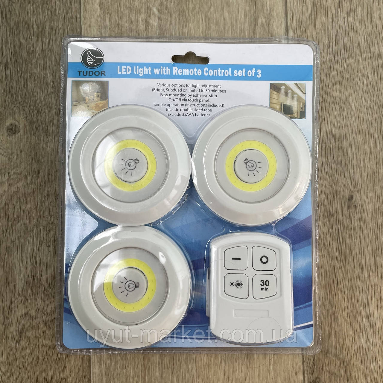 Бездротовий світильник 3СОВ для ніш, шаф LED light with Remote Control Set з пультом та таймером, фото 1