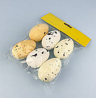 Яйца пасхальные декоративные "перепелиные" 6 шт., 3.5×6 см