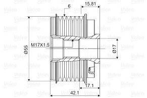 VALEO 588112 — Шків (обгінна муфта) генератора (Mitsubishi) на Рено Меган III, Рено Флюенс 1.5dci K9K, фото 3