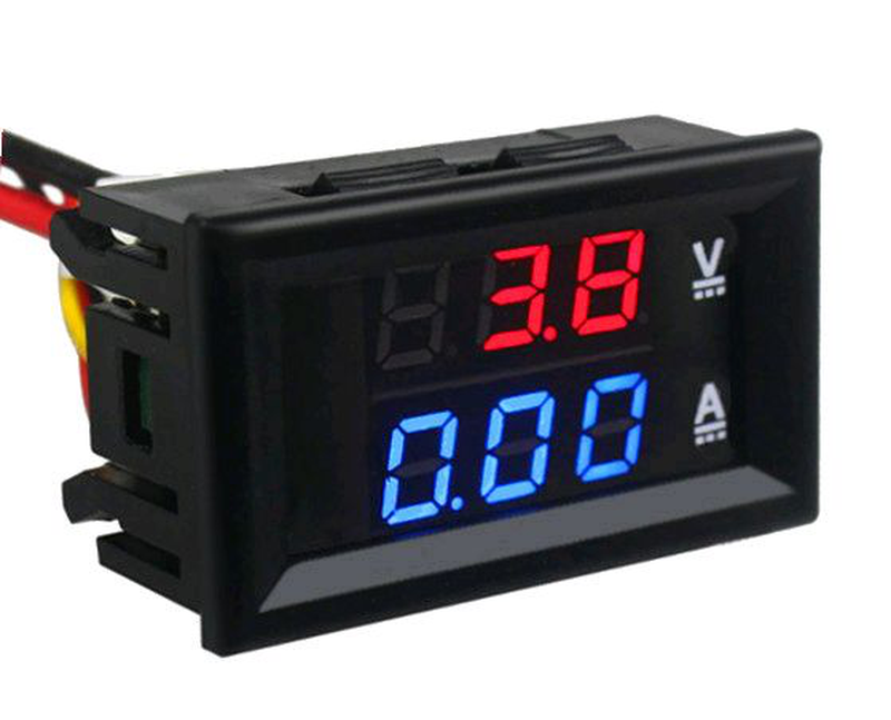Вольтметр/амперметр цифровий 0-100V/10A (RED-BLUE)