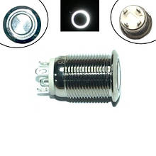 Кнопка 12 мм поворотна, 12-24 В, білий LED, 4pin, 12A-D