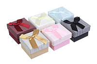 Коробочки для бижутерии 5*5 см "Текстуры" цветные (упаковка 24 шт)