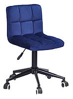 Стілець Arno BK Modern Office велюр на чорній хрестовині з коліщатками, фото 2