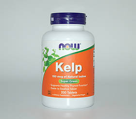 Ламінарія, Kelp, Now Foods, 150 мкг, 200 пігулок