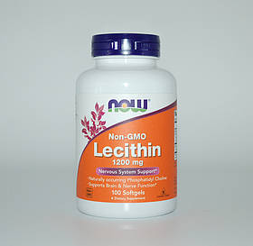 Лецитин, Lecithin, Now Foods, 1200 мг, 100 капсул