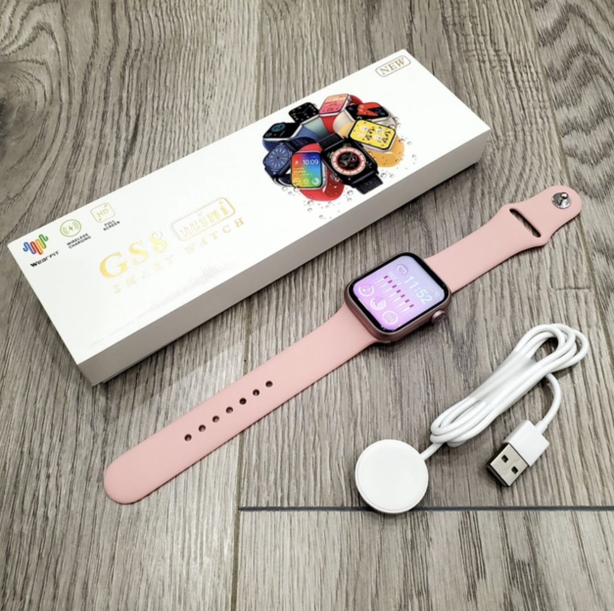 Смарт годинник Smart watch 8 серії GS8 MINI 41 mm українське меню з функцією дзвінка Рожеві