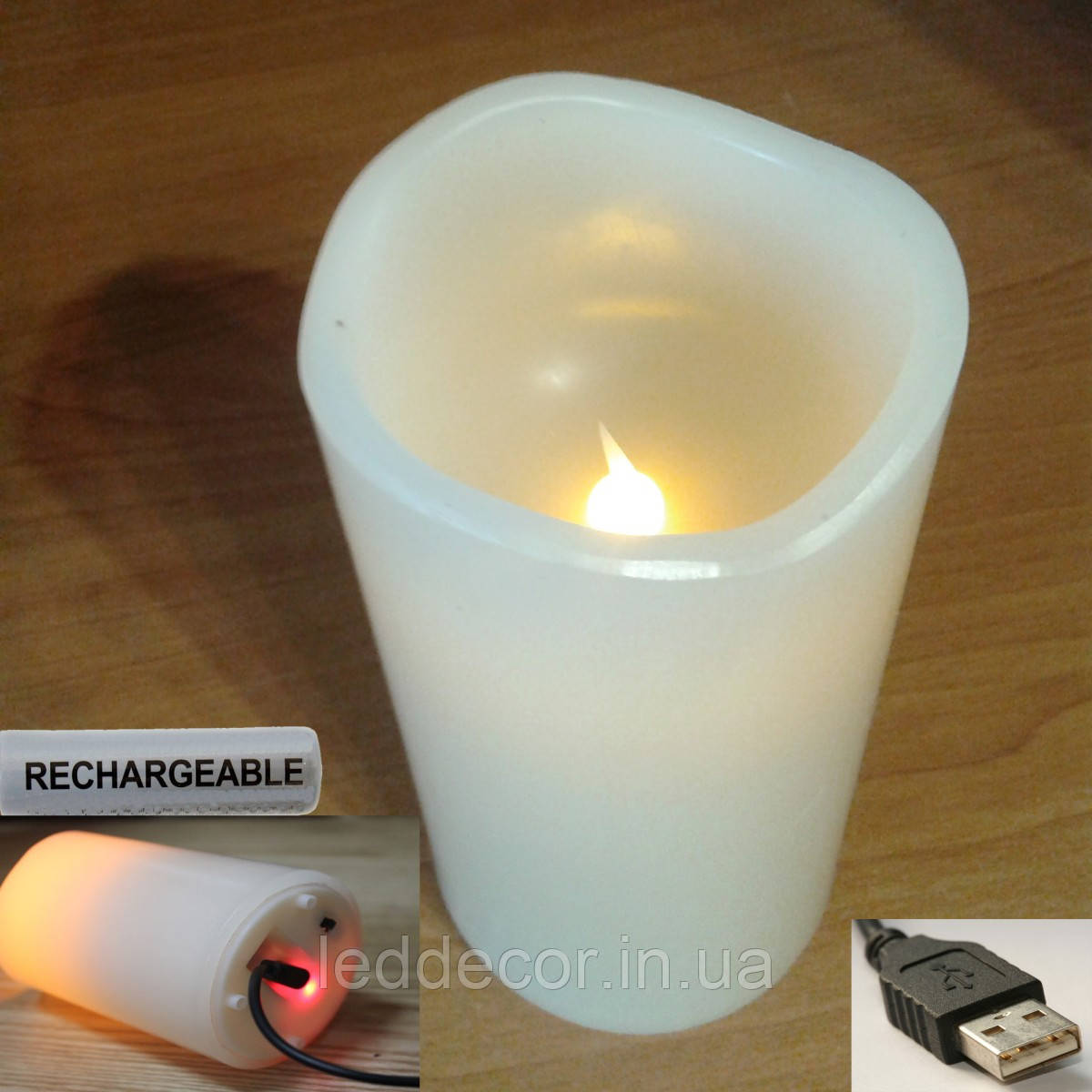 Свічка електронна з USB зарядкою