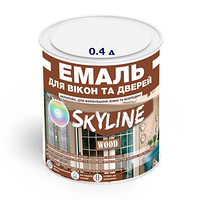 Емаль біла (База А) акрилова для вікон та дверей шовковисто-матова SkyLine, 0.4 л