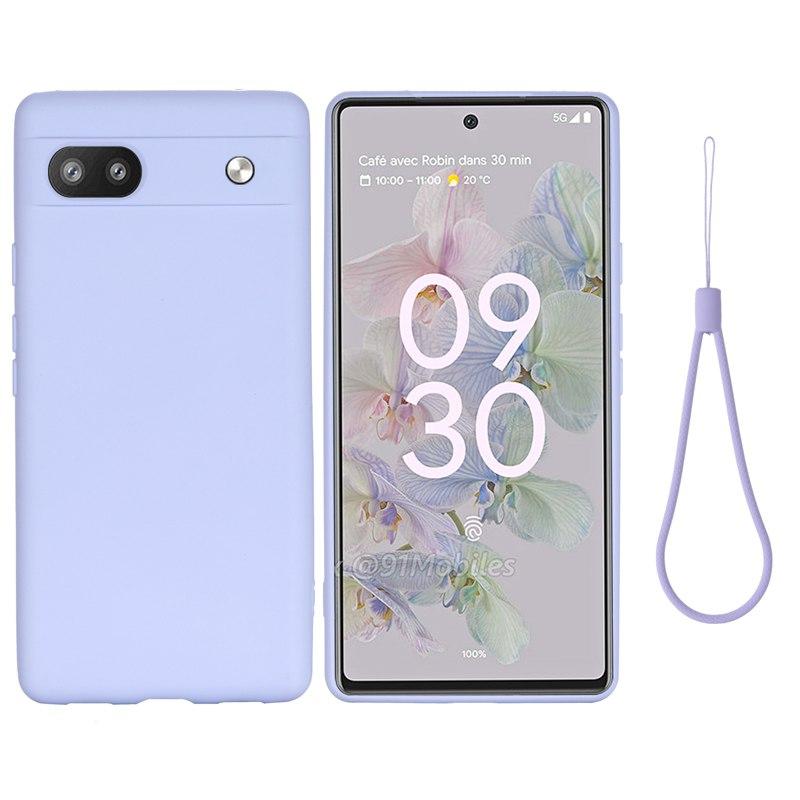 Силіконовий чохол із мікрофіброю для Google Pixel 6A лавандовий софт тач бампер