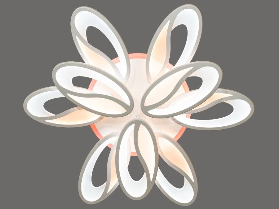 LED-люстра для спальні з пультом, колір білий,150 W на 21 м2 8090-6+3WH-LS