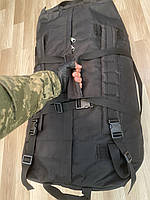 Армійська сумка баул рюкзак на 130 літрів чорного кольору