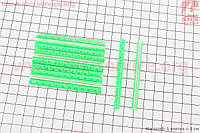 Светоотражатели на спицы 5х75мм, 12шт к-кт, салатовые JY-1201 (409305)