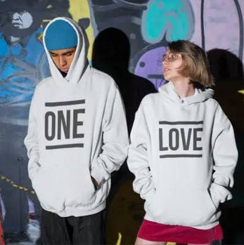 Парні худі з написами ONE LOVE якісні