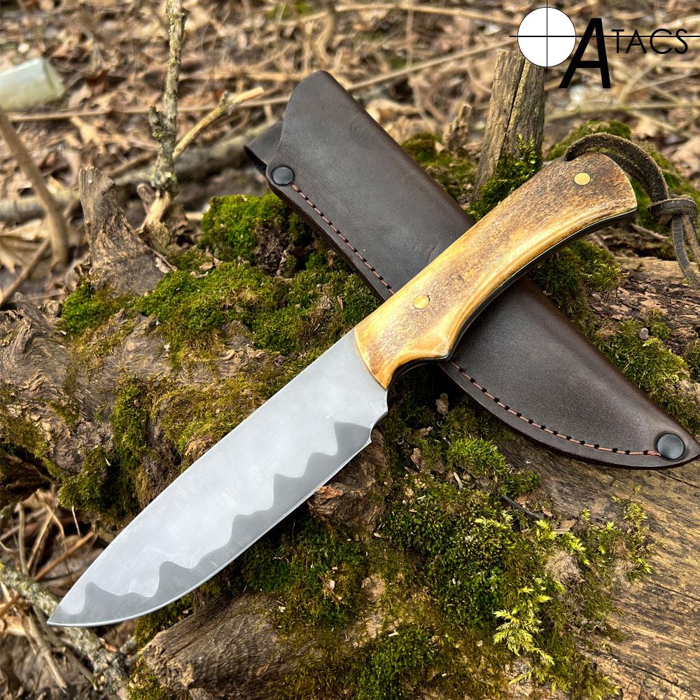 Ніж ручної роботи ламінат + чохол зі шкіри №30