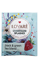 Чай Lovare Брызги шампанского черный с зеленым с ароматом земляники в пакетиках 50 шт*2 г в мягкой упаковке