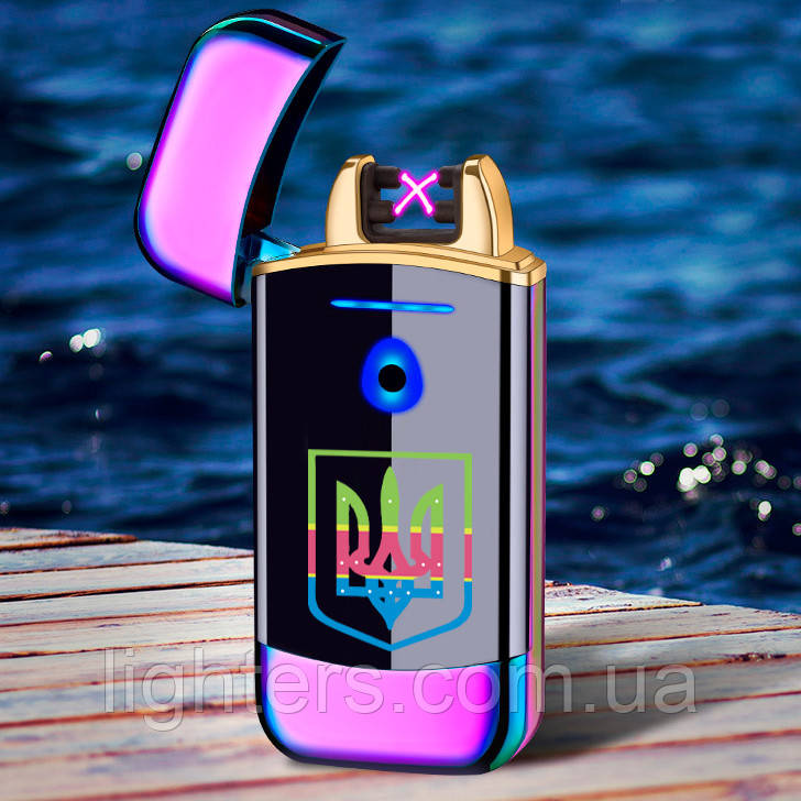 Електроімпульсна запальничка USB дводугова в подарунковій упаковці LG-571G