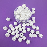 Намистини акрилові з пухирцями, білі, 10 мм