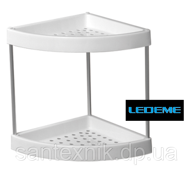 Пластикова полиця 25х25 см LEDEME LM362-2 (два яруси)