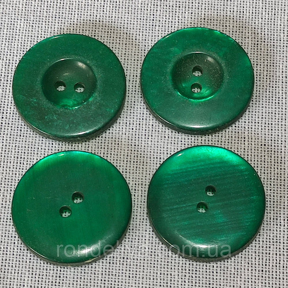 Ґудзики для верхнього одягу 28 мм пластик колір зелений