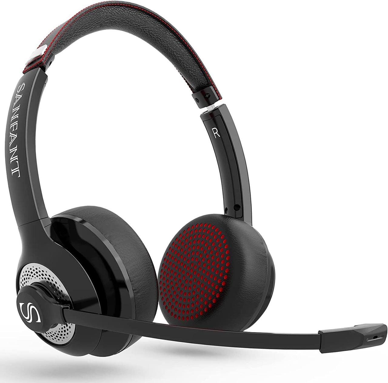 Бездротова гарнітура Sanfant Bluetooth V5.0 навушники з мікрофоном із функцією вимкнення звуку, 22 години