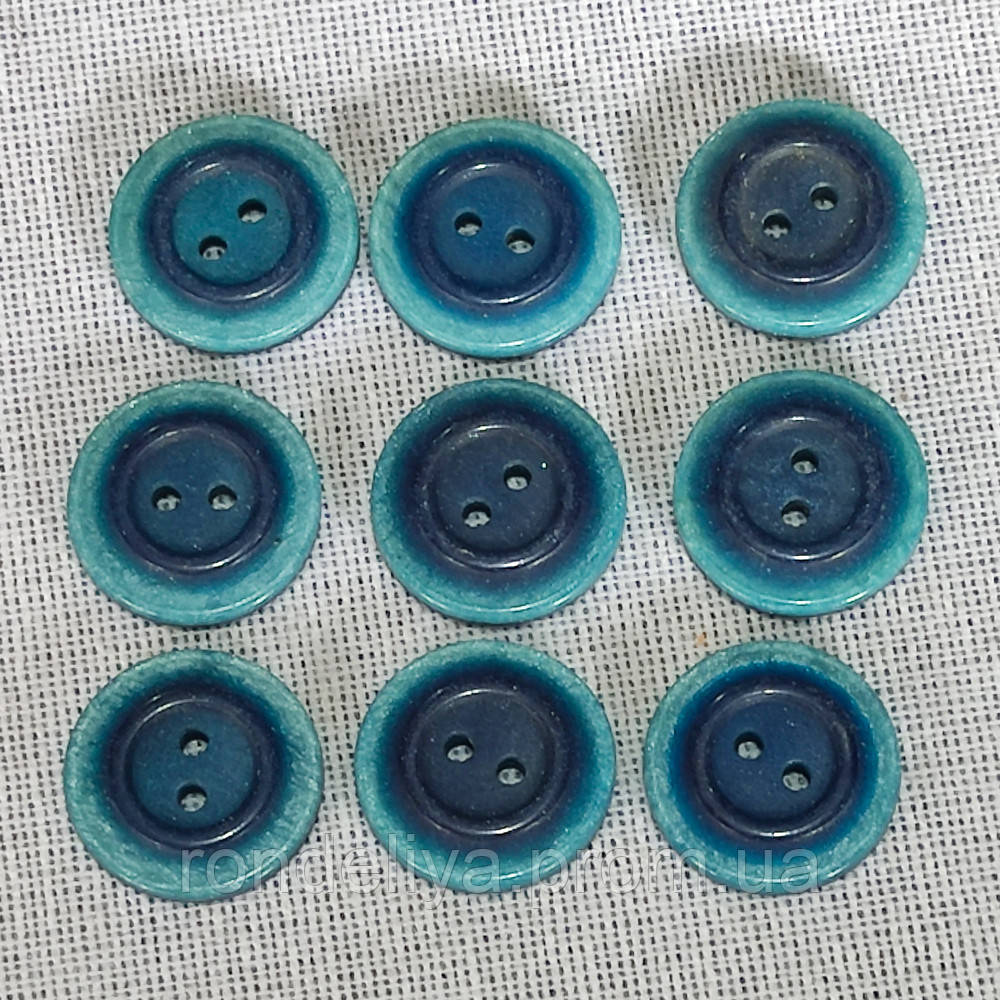 Ґудзики для верхнього одягу 18 мм пластик колір Синій