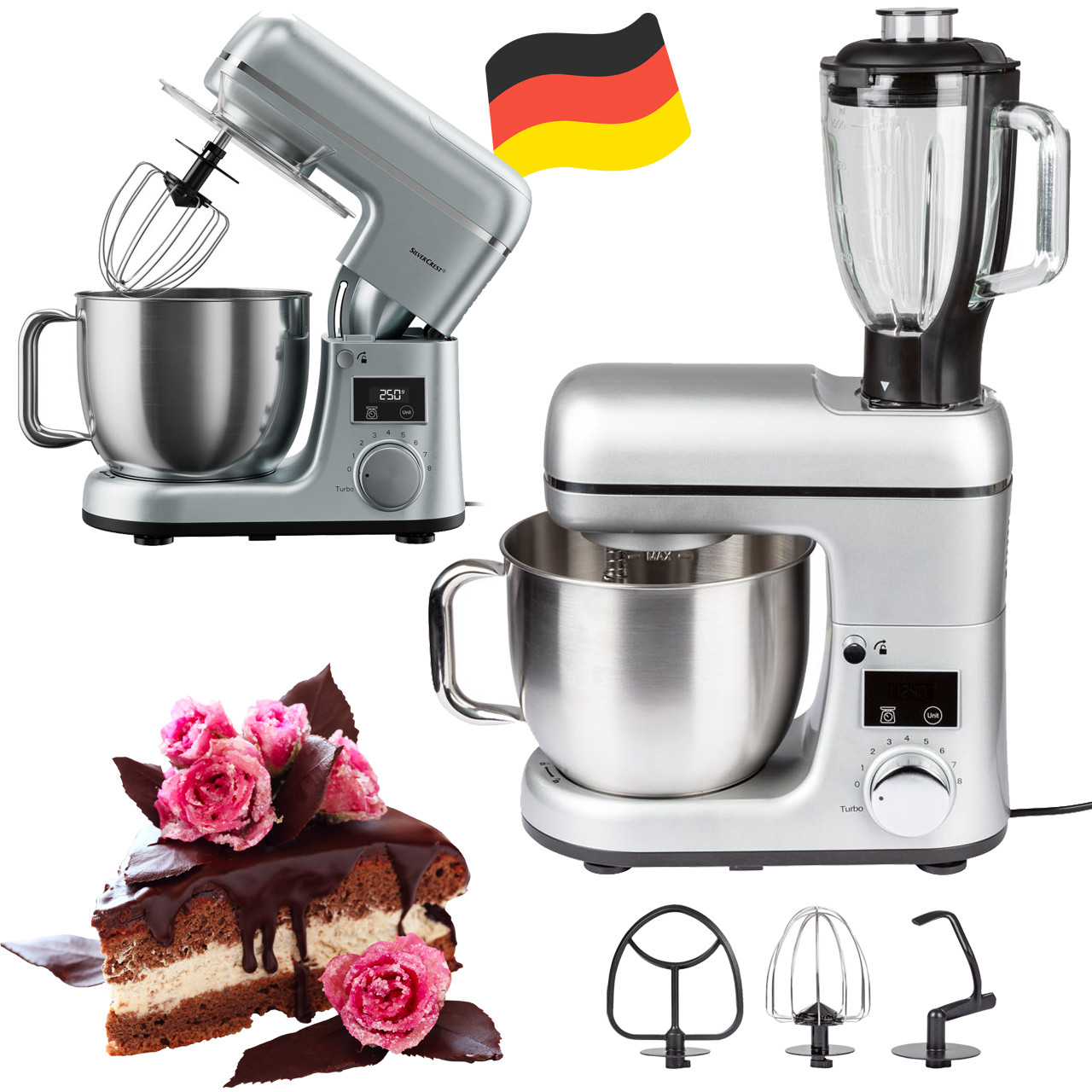 Кухонний комбайн з блендером SilverCrest SKMW 900 A1 2в1 Silver (3.6 л, 900 Вт, Teflon, Німеччина)