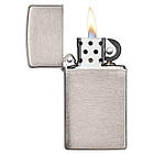 Бензинова Zippo 1600 Slim® Brushed Chrome сіра 1600, фото 3