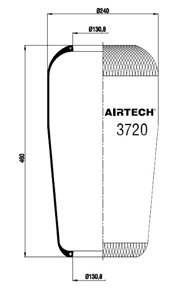 Пневморесора підвіски 720N для MAN, MB,VO.FH12 ( AIRTECH 3720), фото 1