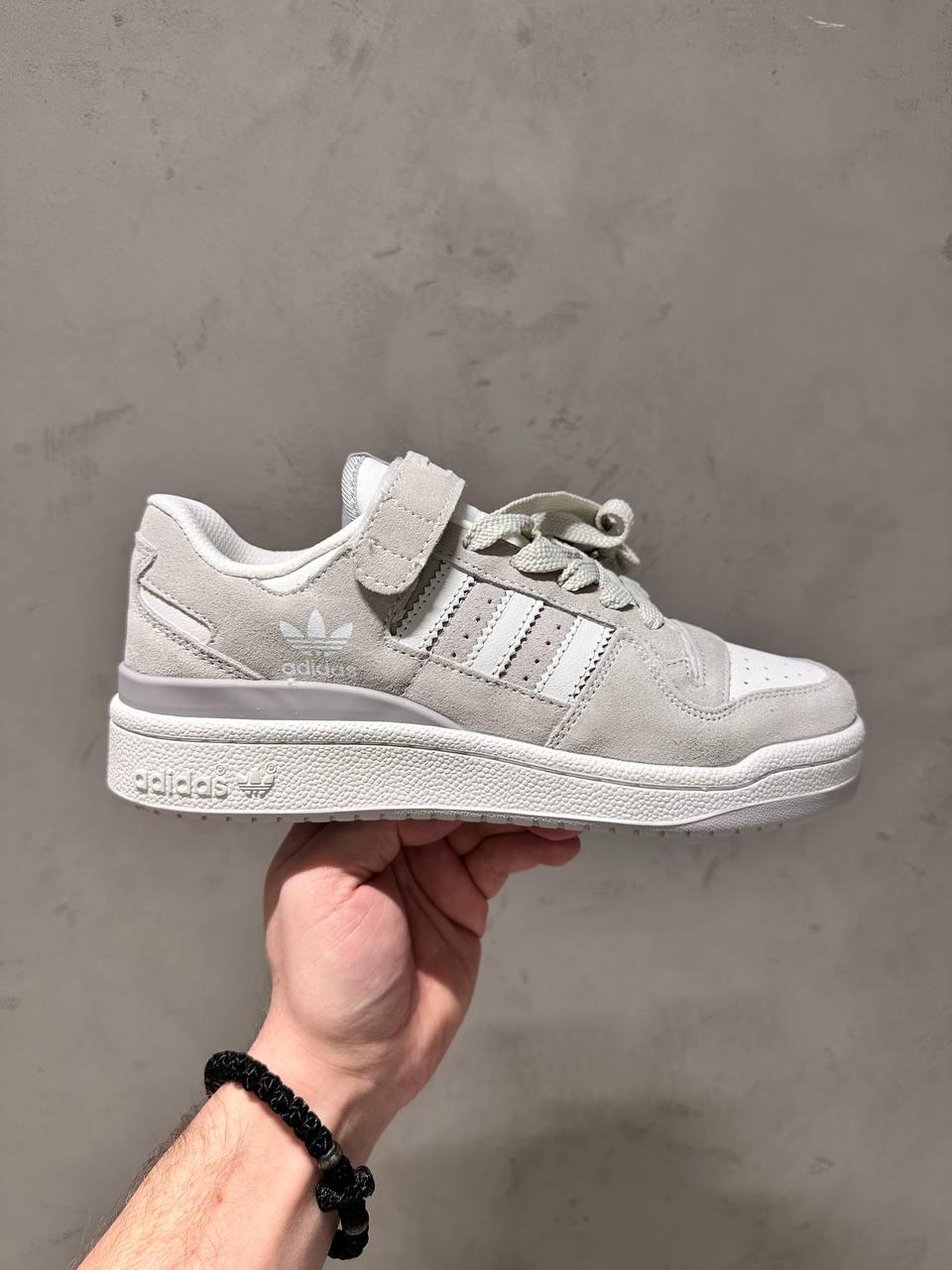 Кросівки чоловічі сірі Adidas Forum 84 Low Light Grey White (10852)