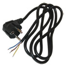 Шнур живлення без роз`єму С4, 3х1.0 Cu, довжина 1.5м (кутова вилка), чорний, фото 1